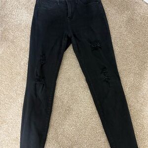 Elegant Black Distressed Skinny Jeans